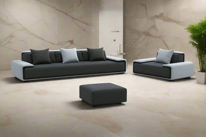 Reception Set - Beech Wood - Linen Fabric - Grey & Beige - Cataloug