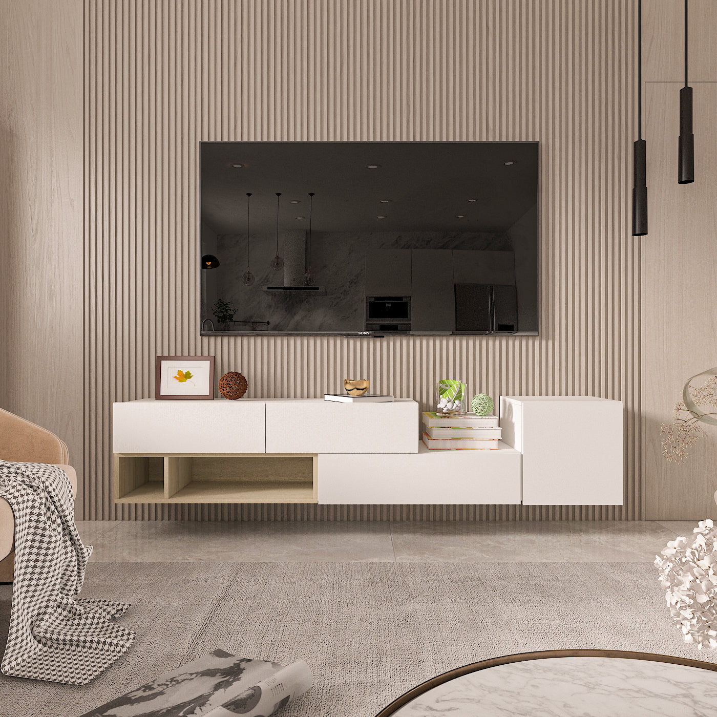 TV Unit - MDF - Multi Color - 200x35x40 cm