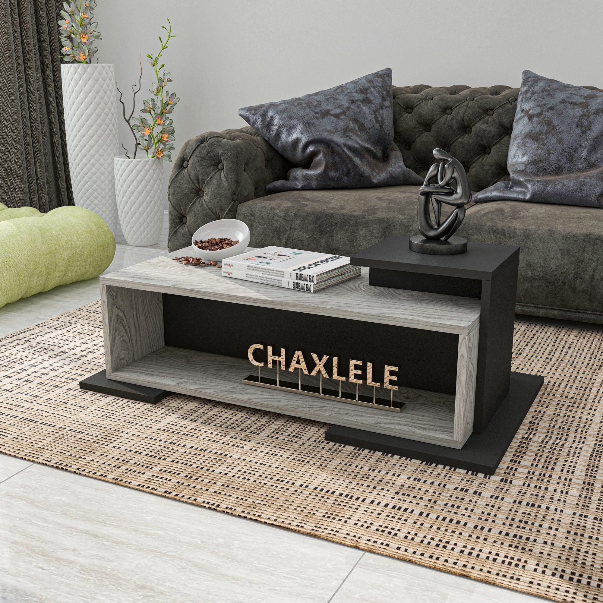 Coffee Table - MDF - Multi Color - 116x60x40 cm