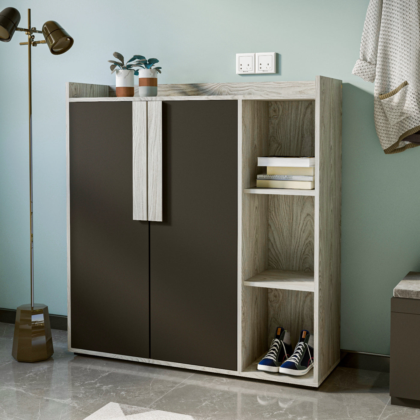 Shoe Cabinet - Multi Color - MDF - 122x115x35 cm