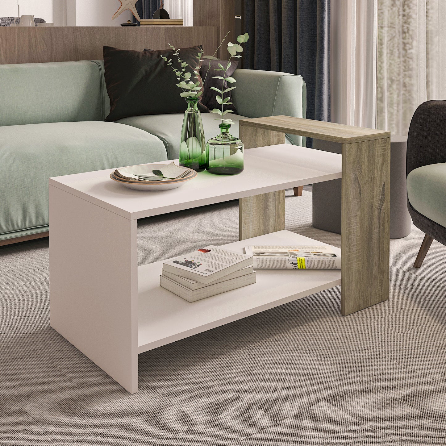 Coffee Table - Multi Color - MDF - 90x45x42 cm