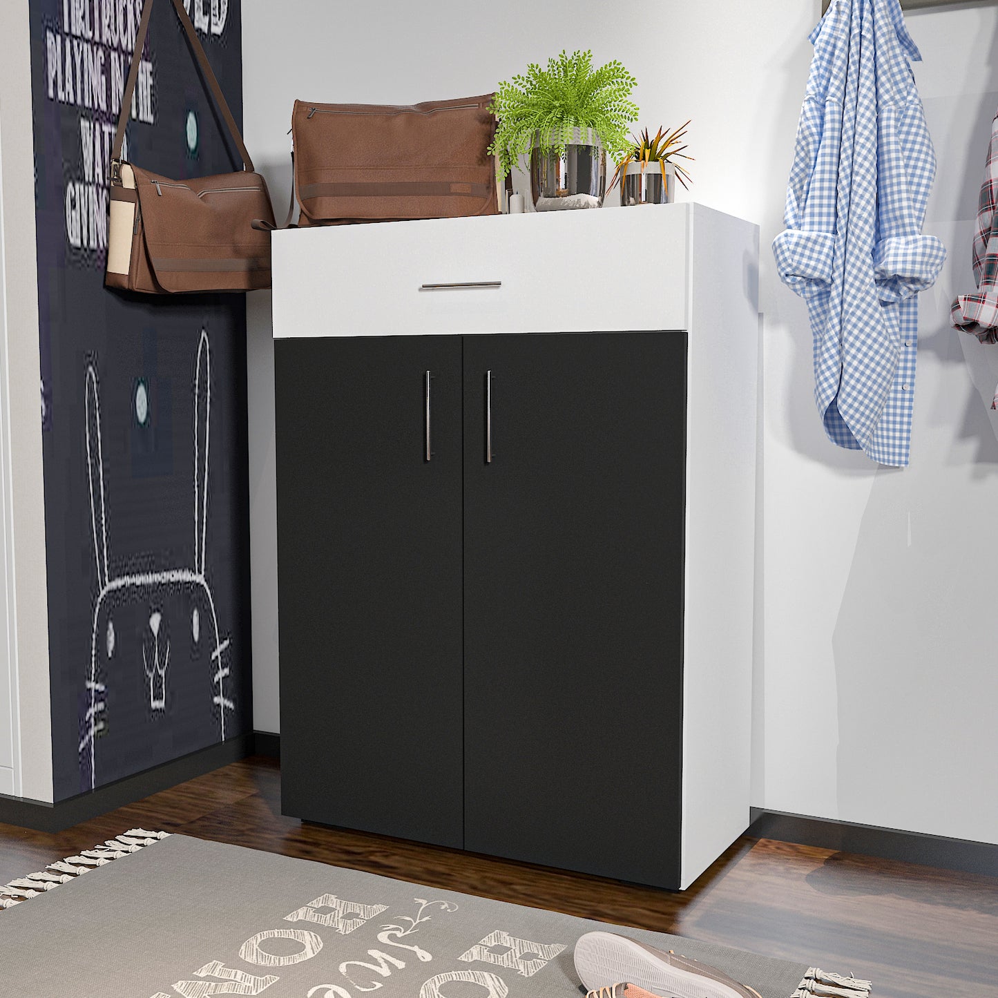 Shoe Cabinet - Multi Color - MDF - 112x80x37 cm