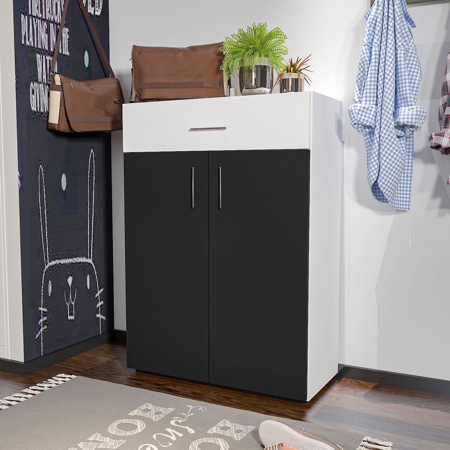 Shoe Cabinet - Multi Color - MDF - 112x80x37 cm