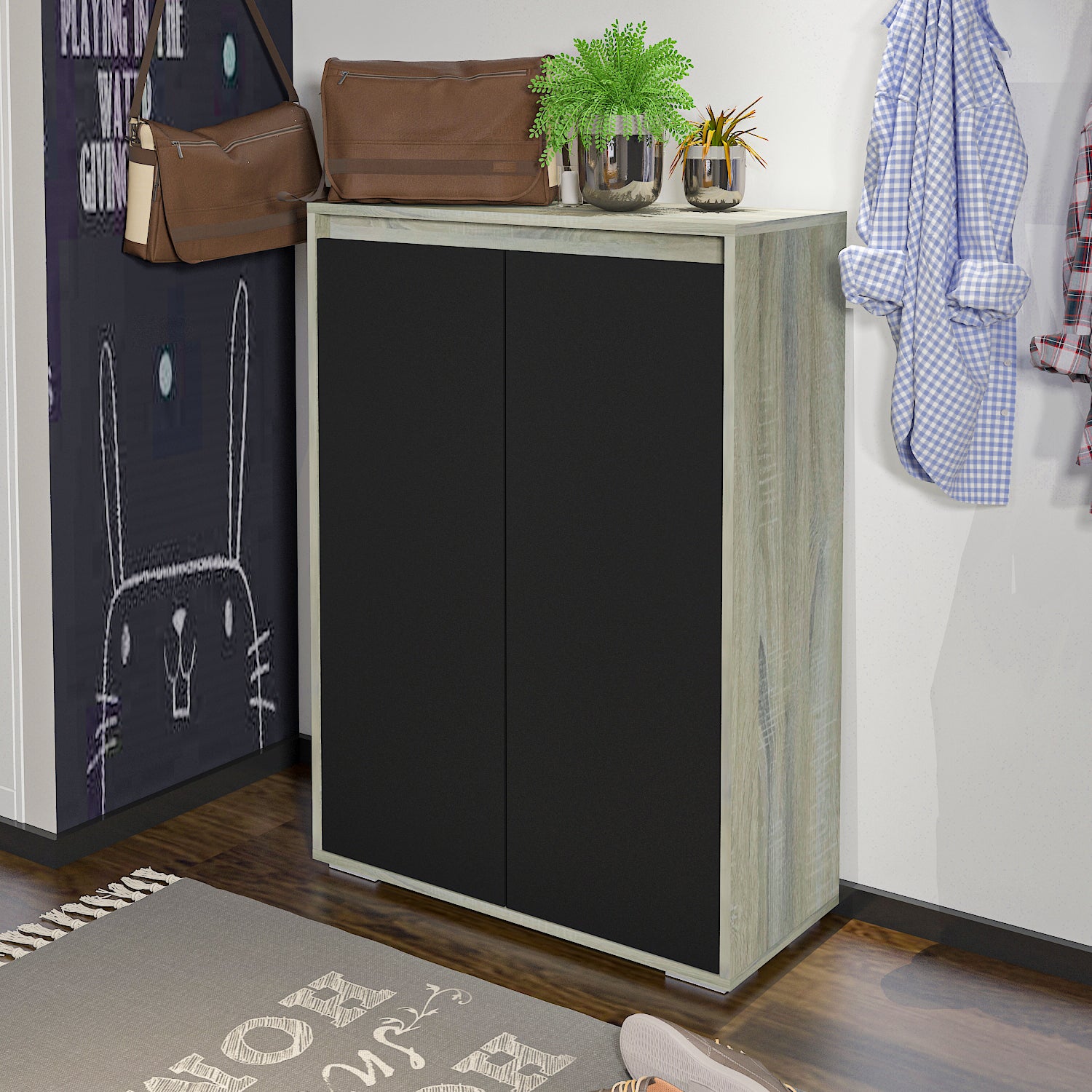 Shoe Cabinet - Multi Color - MDF - 112x80x35 cm