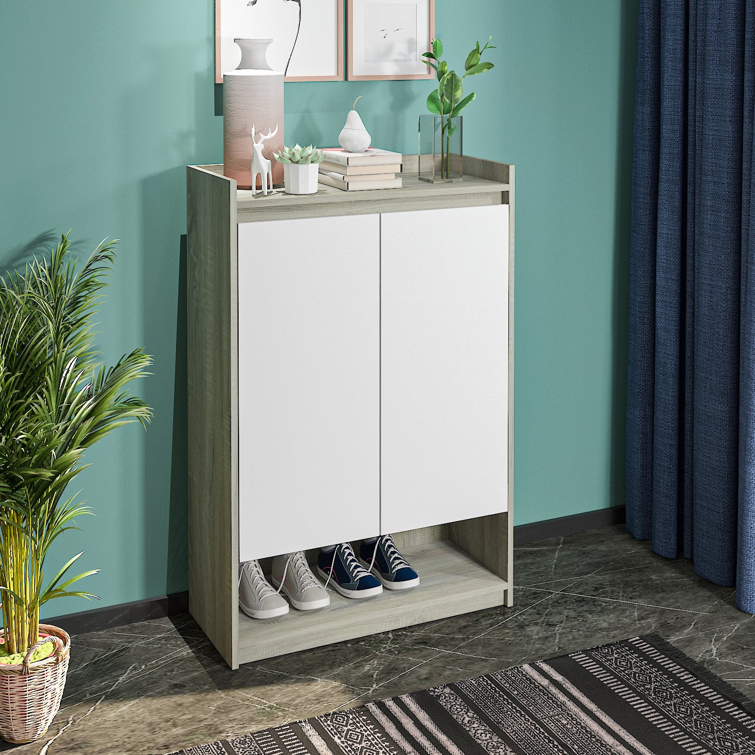 Shoe Cabinet - Multi Color - MDF - 120x80x35 cm