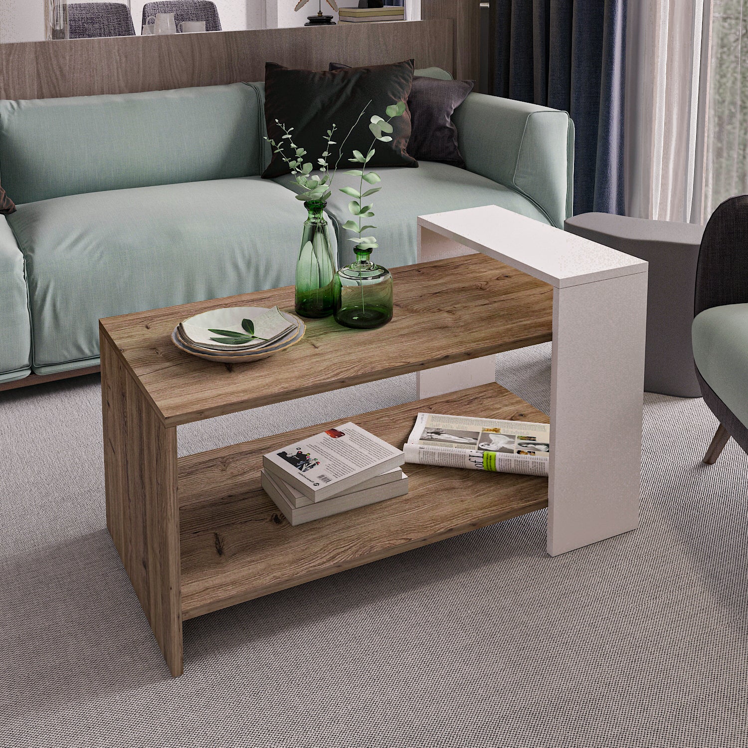 Coffee Table - MDF - Multi Color - 90x49x52 cm