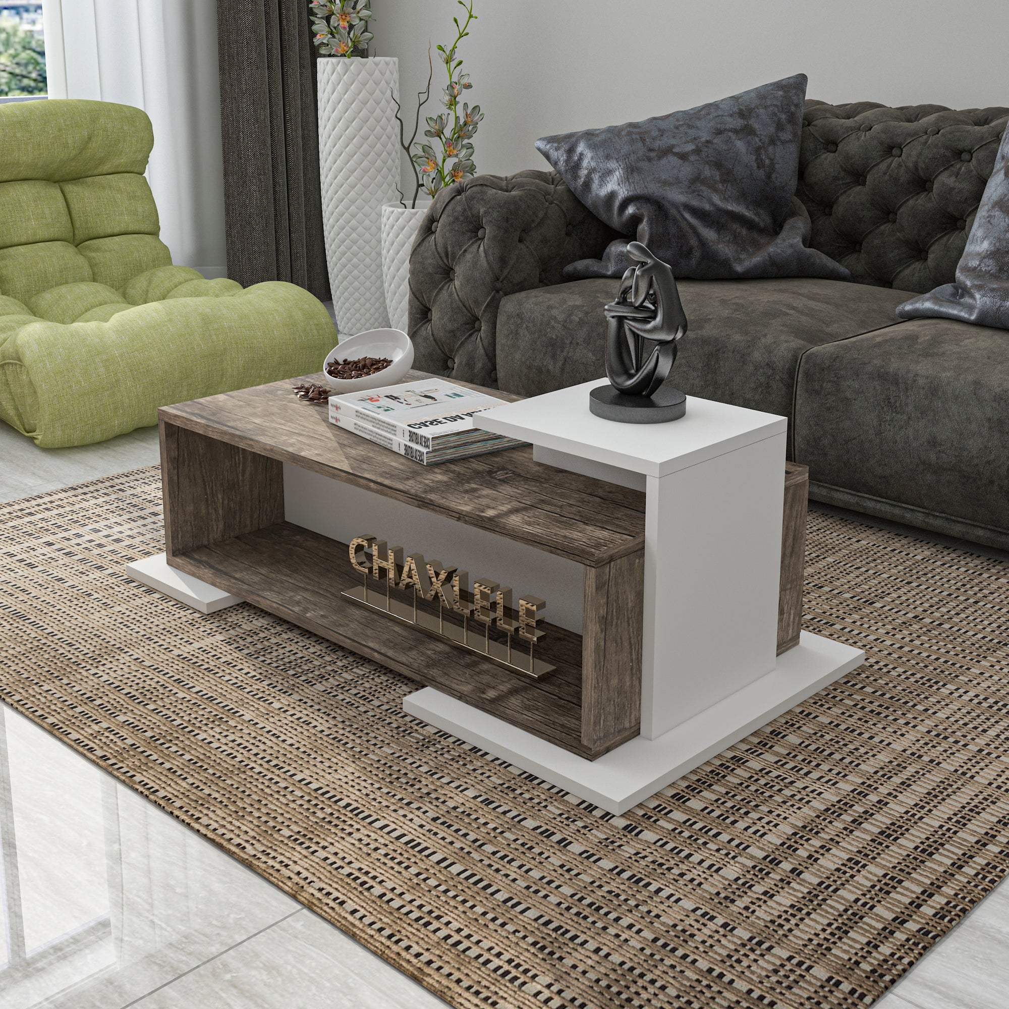 Coffee Table - MDF - Multi Color - 116x60x40 cm