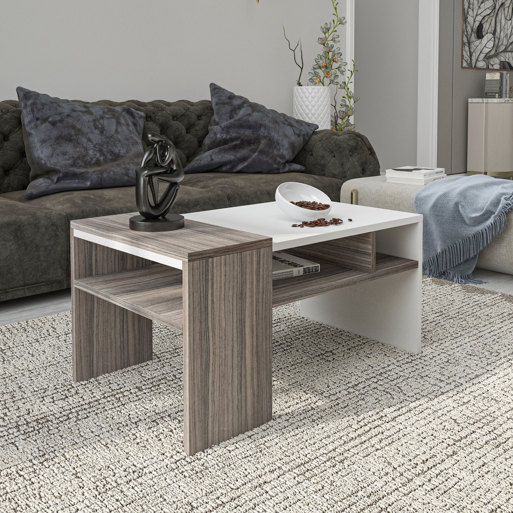 Coffee Table - MDF - Multi Color - 90x54x45 cm