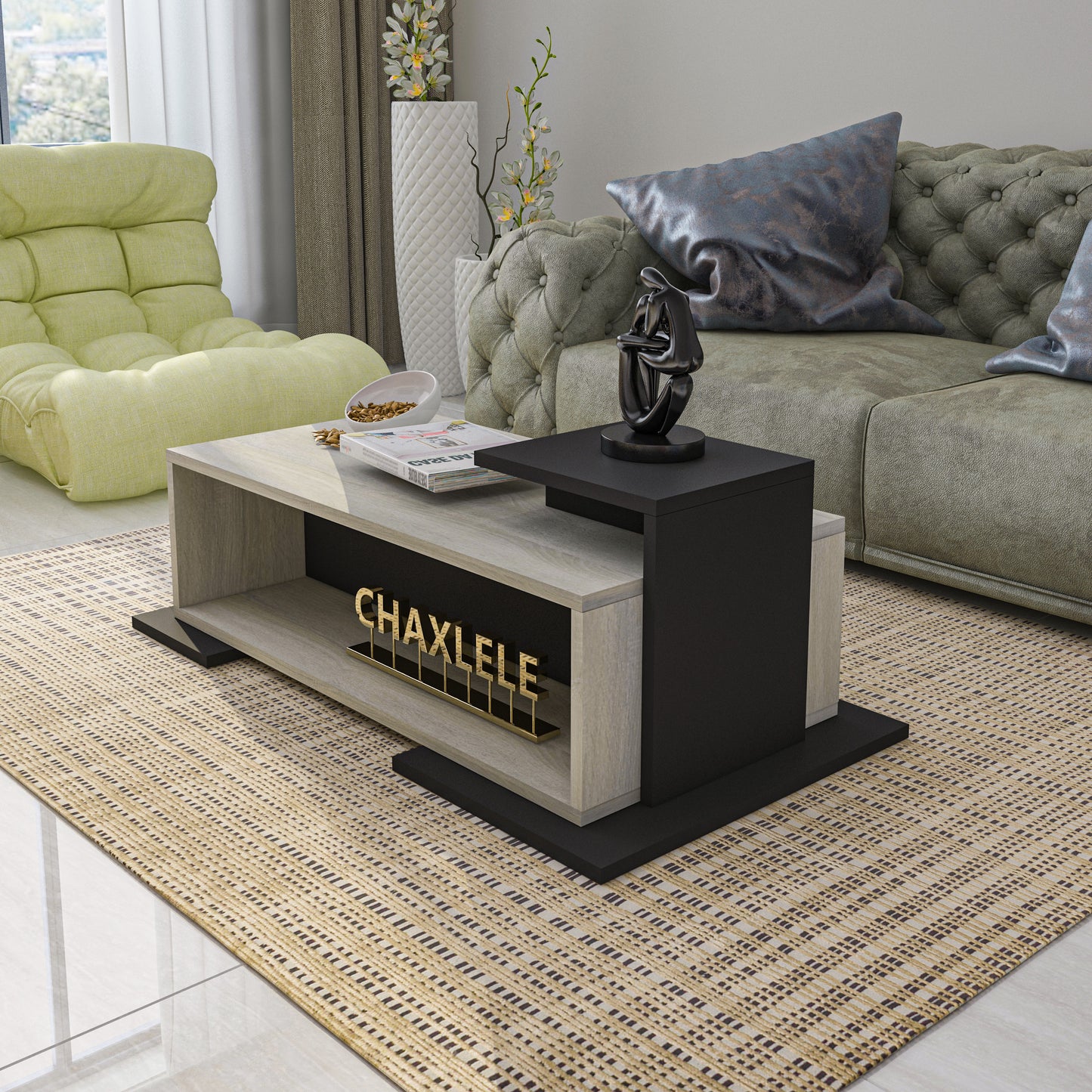 Coffee Table - MDF - Multi Color - 116x60x40 cm