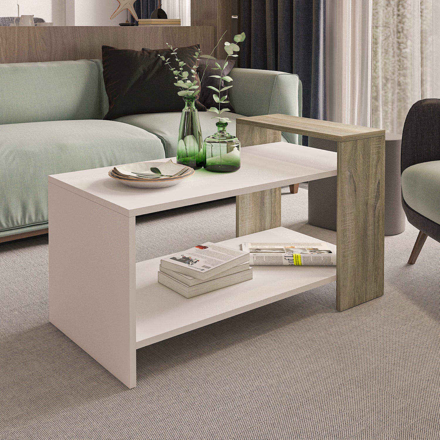 Coffee Table - MDF - Multi Color - 90x49x52 cm