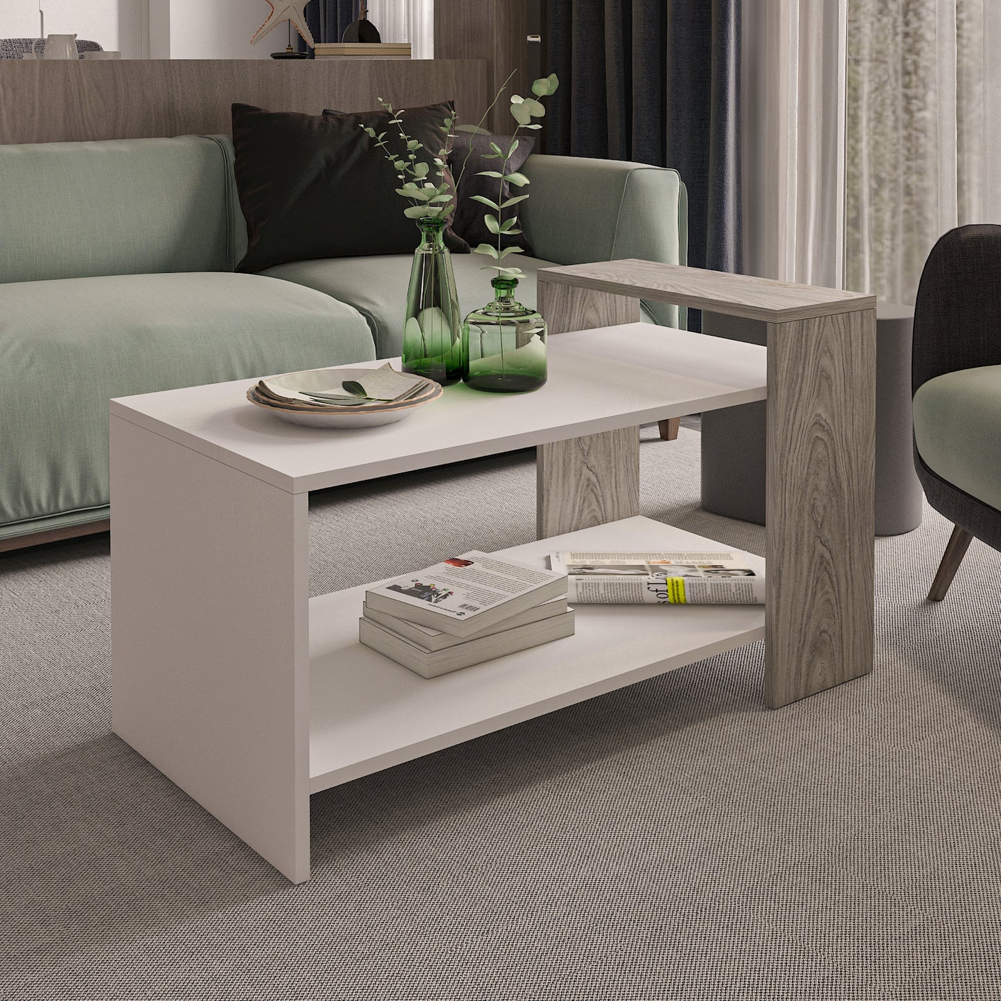 Coffee Table - MDF - Multi Color - 90x49x52 cm