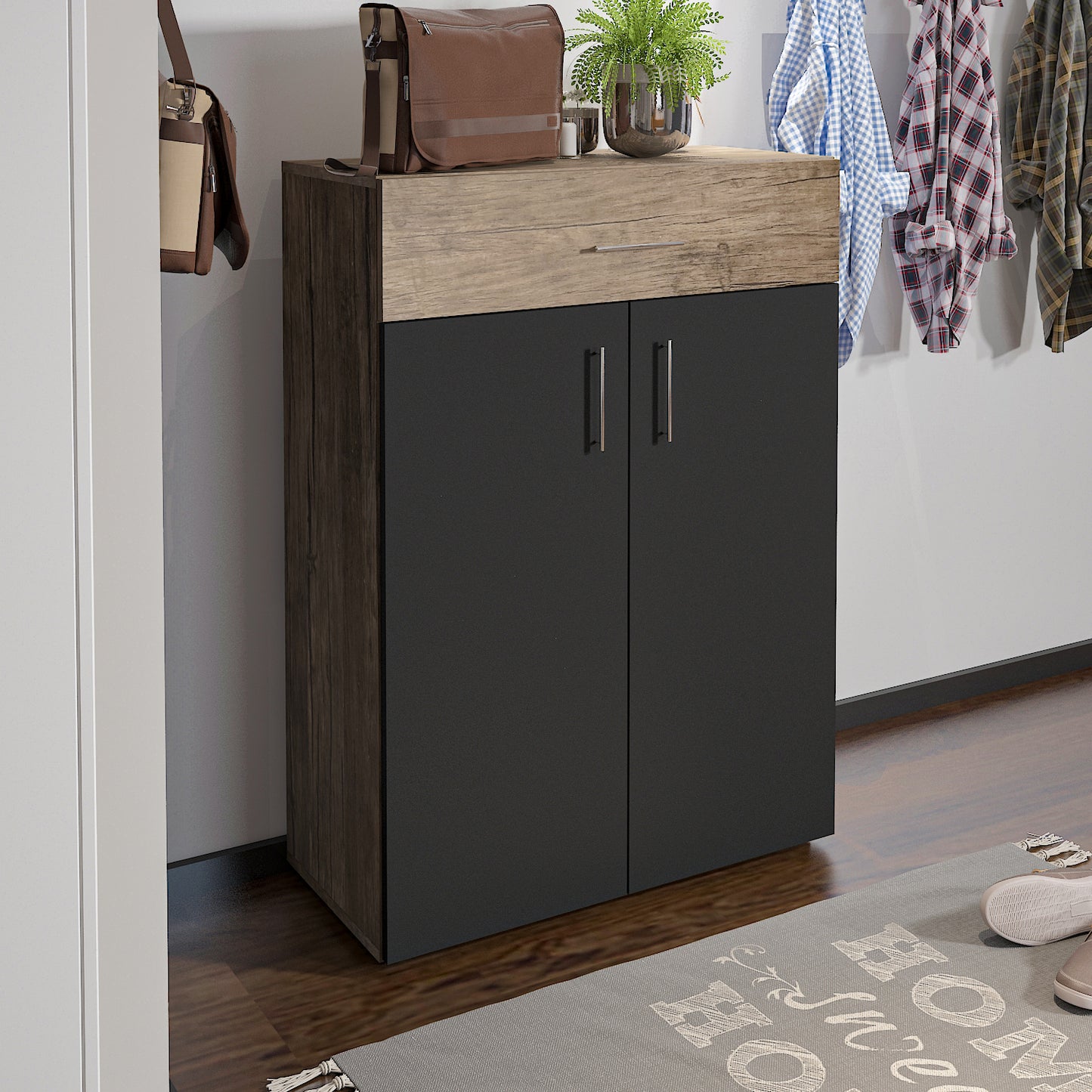 Shoe Cabinet - Multi Color - MDF - 112x80x37 cm