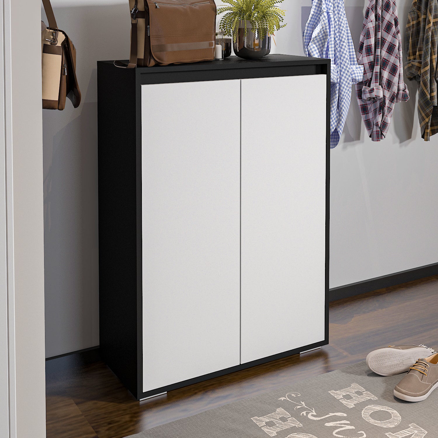 Shoe Cabinet - Multi Color - MDF - 112x80x35 cm