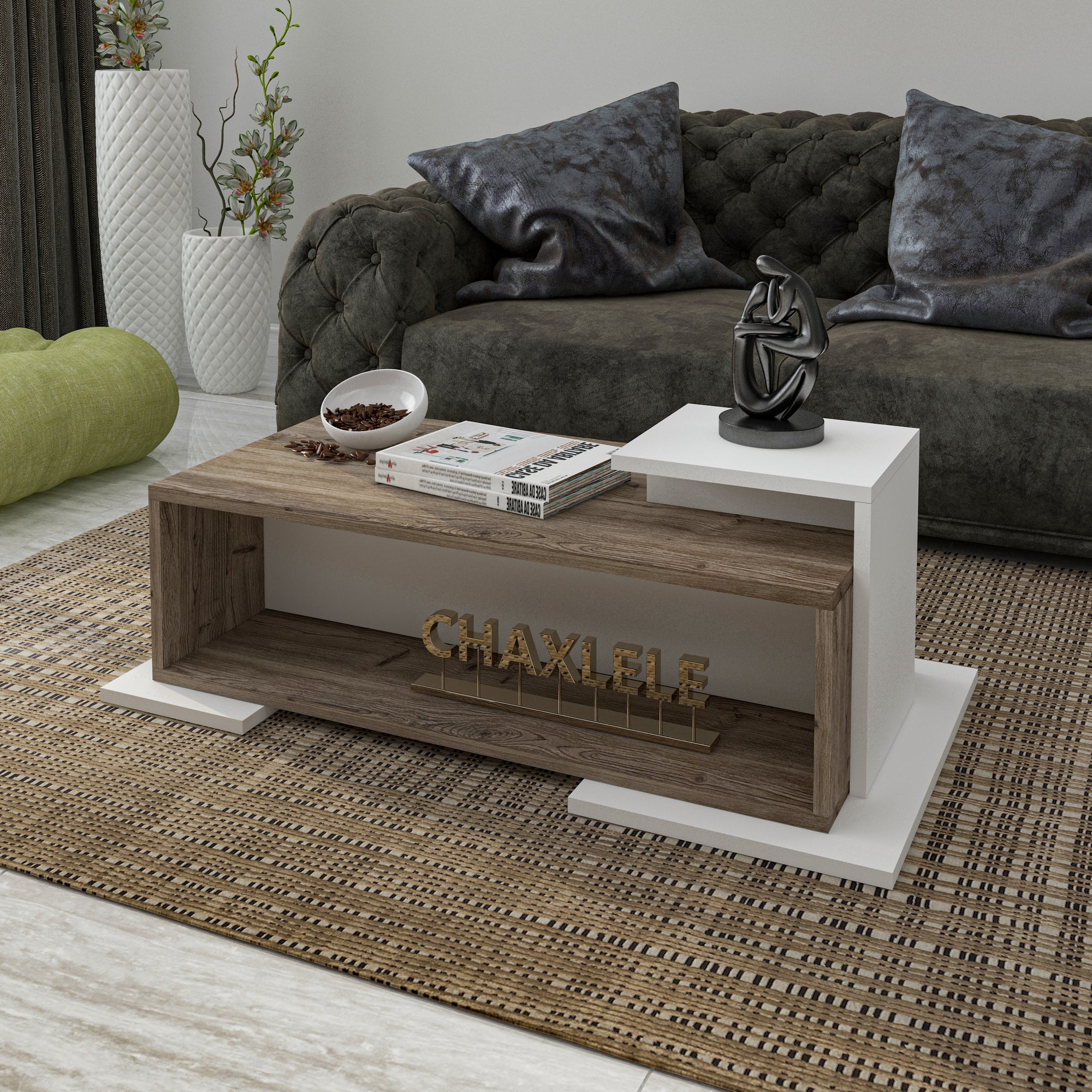 Coffee Table - MDF - Multi Color - 116x60x40 cm
