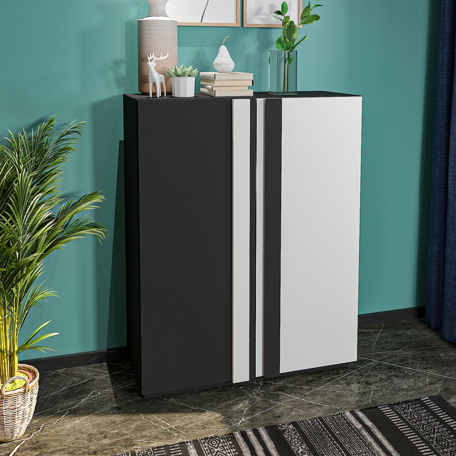 Shoe Cabinet - Multi Color - MDF - 113x80x37 cm