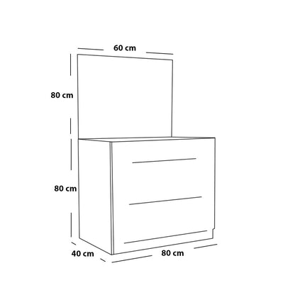 Full Bed Room - MDF Wood -4 Pieces  - Beige - Multi Size